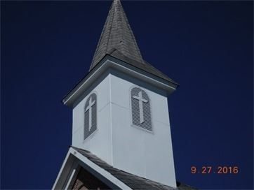 Cathedral louvers in a church bell tower