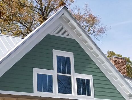 Installed triangle gable louver vents