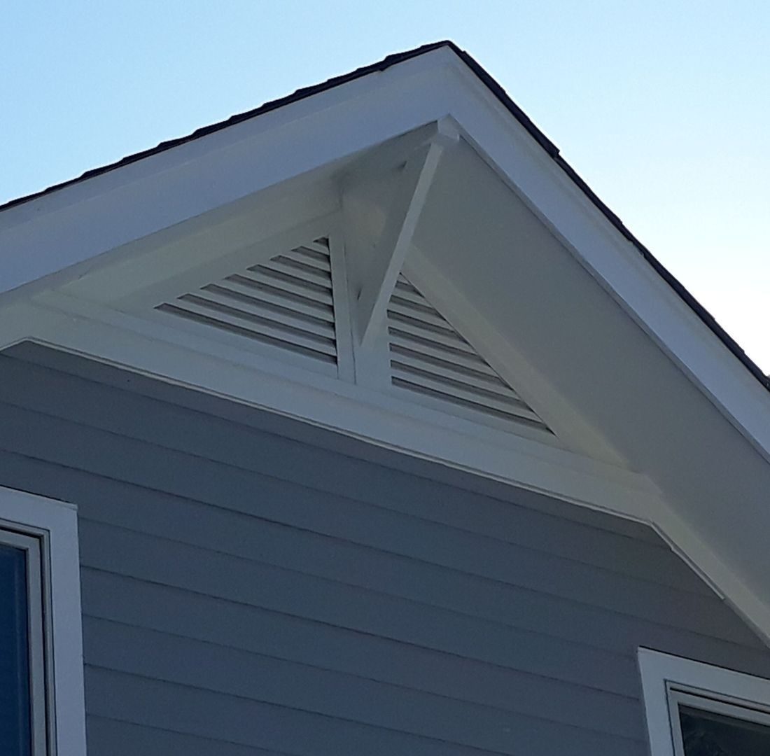 Right triangle gable vent combo, installed