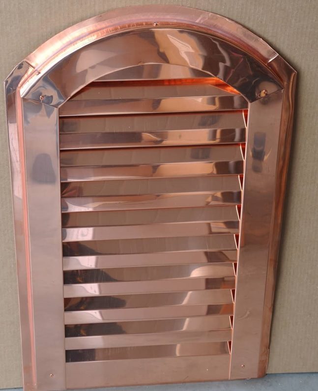 Copper arch top gable vent
