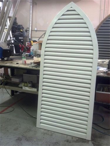 Gothic top gable vent in the shop