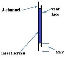 Gable vent with a J-channel frame